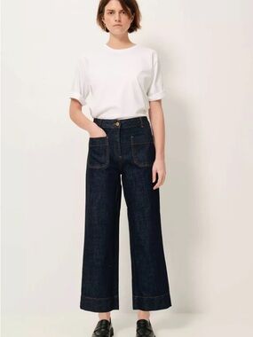 Sessun Seakey High-Rise Wide Leg Dark Blue Jeans